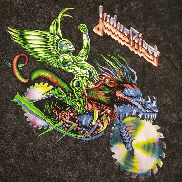 Judas Priest Painkiller rock Mineral Wash Official Boyfriend T-Shirt L NWT - Picture 2 of 2